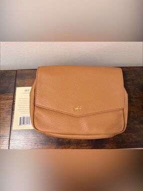 Freshly Picked Tan Pebbled Leather belt Bag with Gold Accent